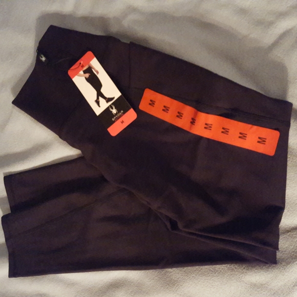 NWT SPYDER ACTIVE leggings, black, pockets, small & medium - Picture 3 of 10